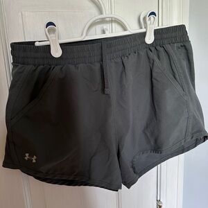 Grey under armour adjustable running shorts